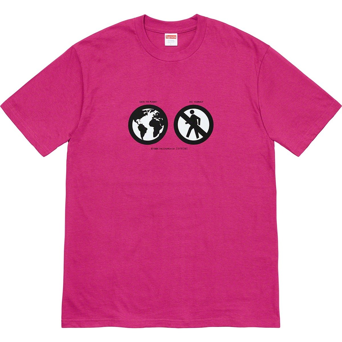 Supreme Save The Planet Tee Magenta