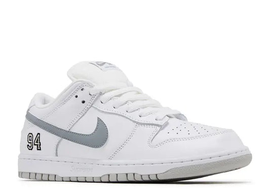 Nike SB Dunk Low Supreme 94 White Metallic Silver
