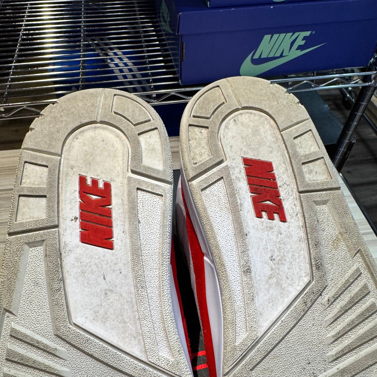 USED Jordan 3 Retro Tinker White University Red