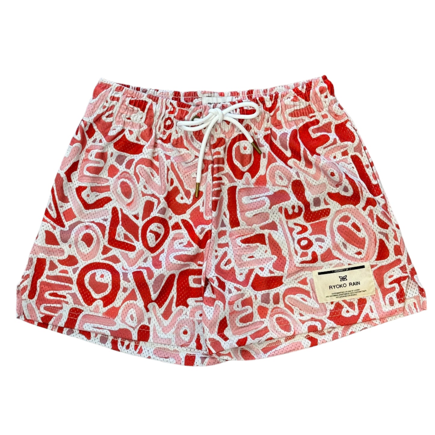 Ryoko Rain Mesh Shorts - Pink Love Valentine's