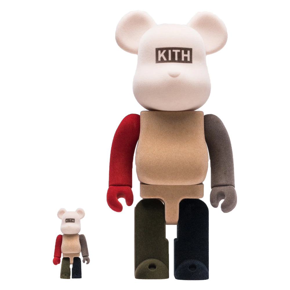 Bearbrick x Kith Flocked 100% & 400% Set Multi