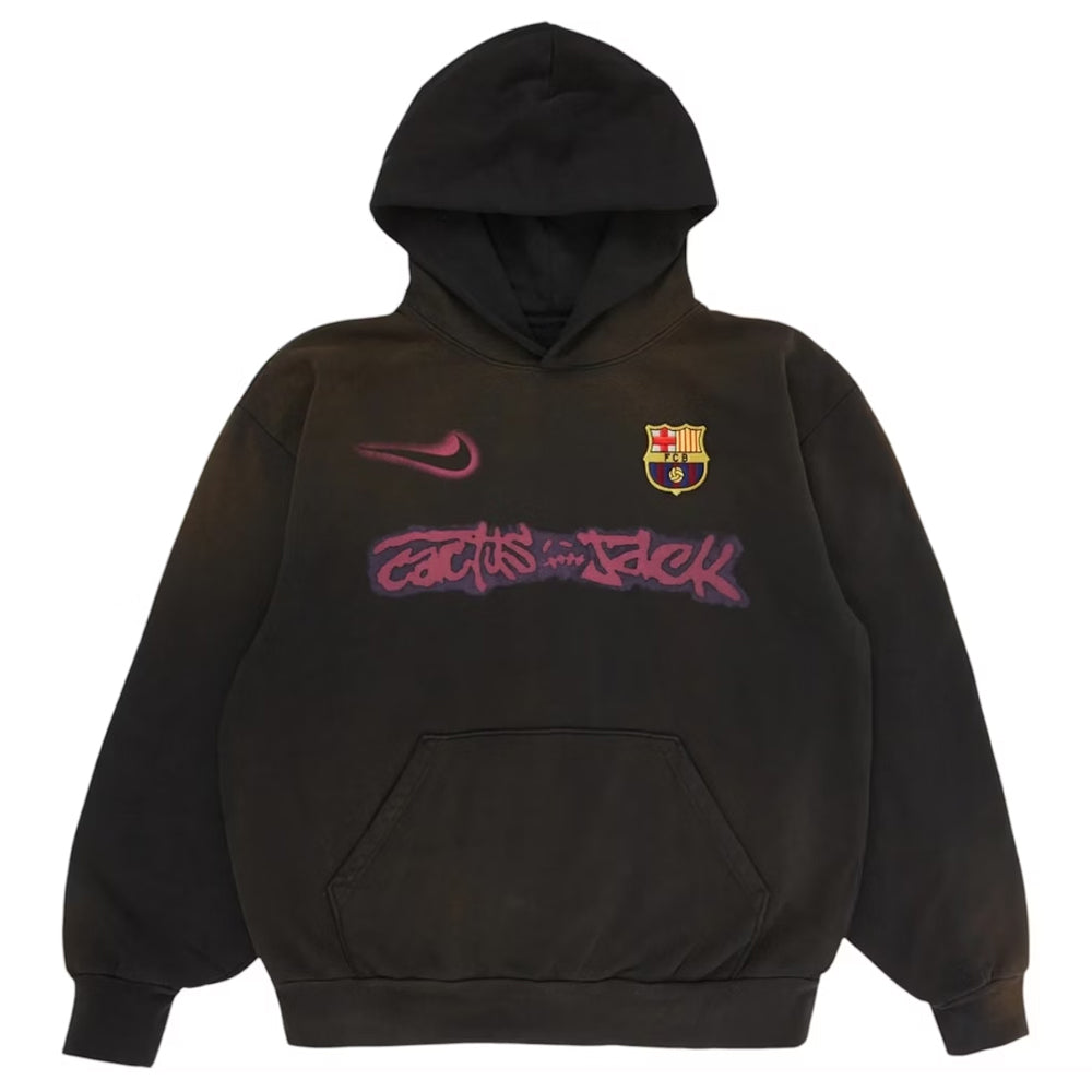 Travis Scott x Nike x FC Barcelona Spray Logo Hoodie Black