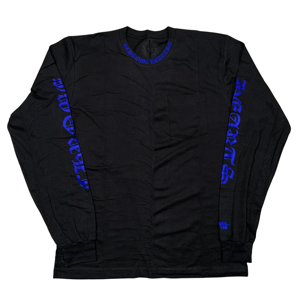 Chrome Hearts 1988 Neck Logo Long Sleeve T-Shirt Black/Blue