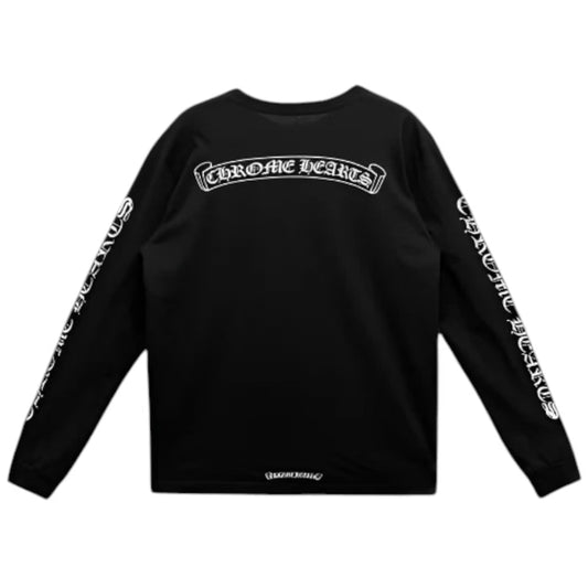 Chrome Hearts Scroll Logo L/S Pocket T-Shirt Black