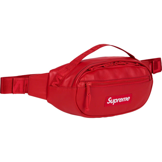 Supreme Leather Waist Bag Red