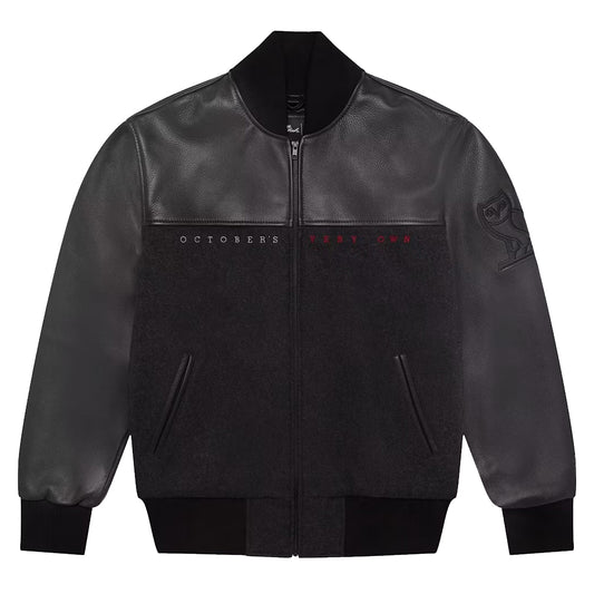 OVO x The Simpsons Varsity Jacket Charcoal Grey