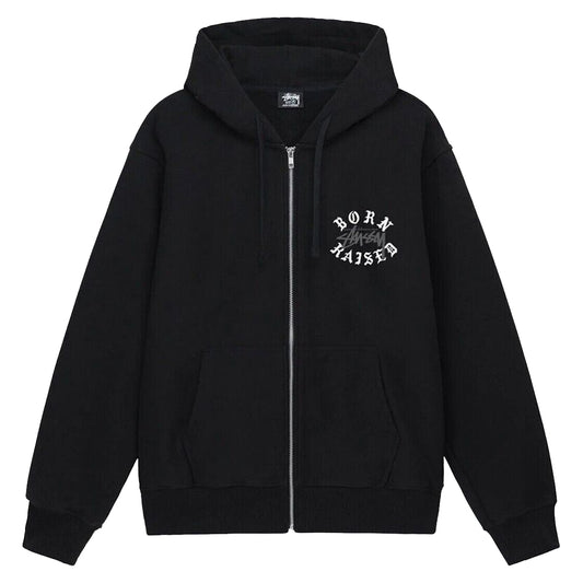(BF25) Stussy Born X Raised Logo Zip Hoodie Black
