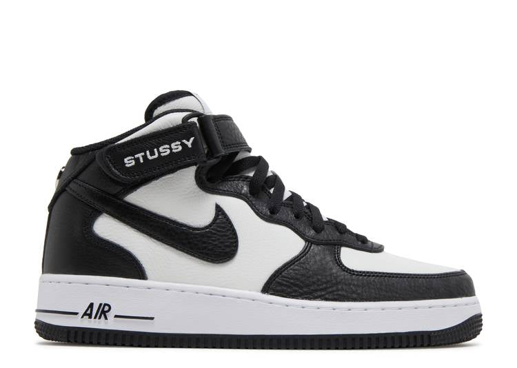 Nike Air Force 1 Mid Stussy Light Bone Black - The Hype Kelowna