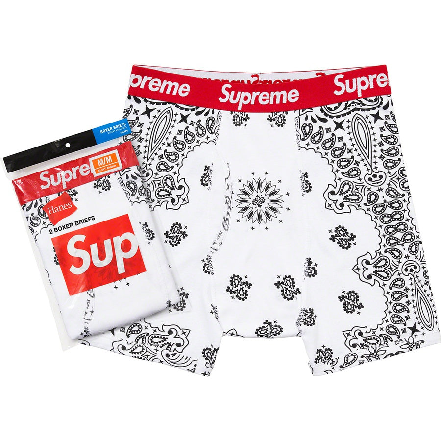 Supreme Hanes Boxer Briefs (2 Pack) White Bandana - The Hype Kelowna