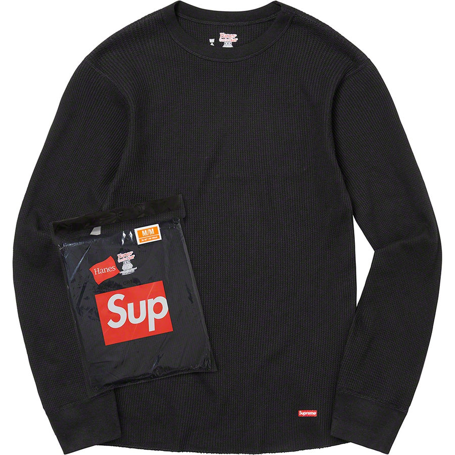 Supreme Hanes Thermal Crew (1 Pack) Black