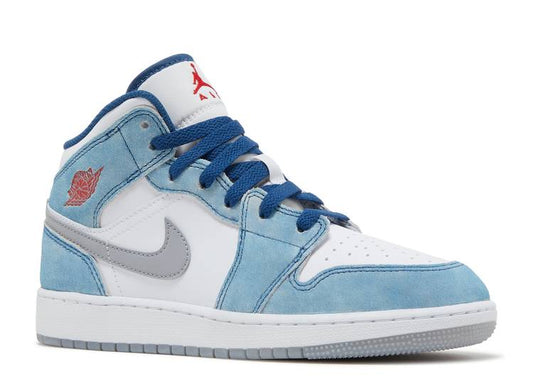 Jordan 1 Mid SE French Blue Light Steel (GS) - The Hype Kelowna