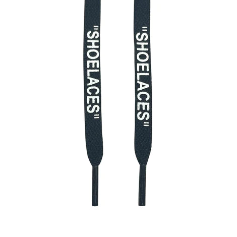 Flat Shoelaces Black "SHOELACES" - The Hype Kelowna