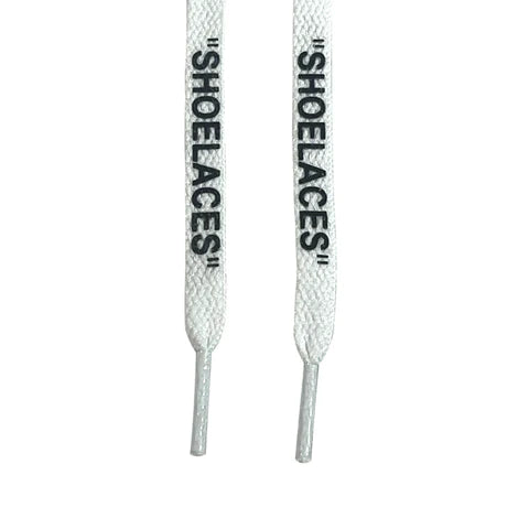 Flat Shoelaces White "SHOELACES" - The Hype Kelowna