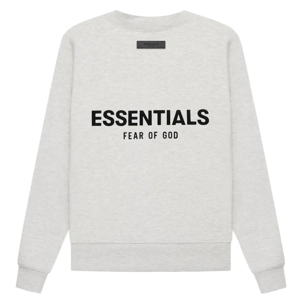 (BF25) Essentials Crewneck Light Heather Front/Back Logo