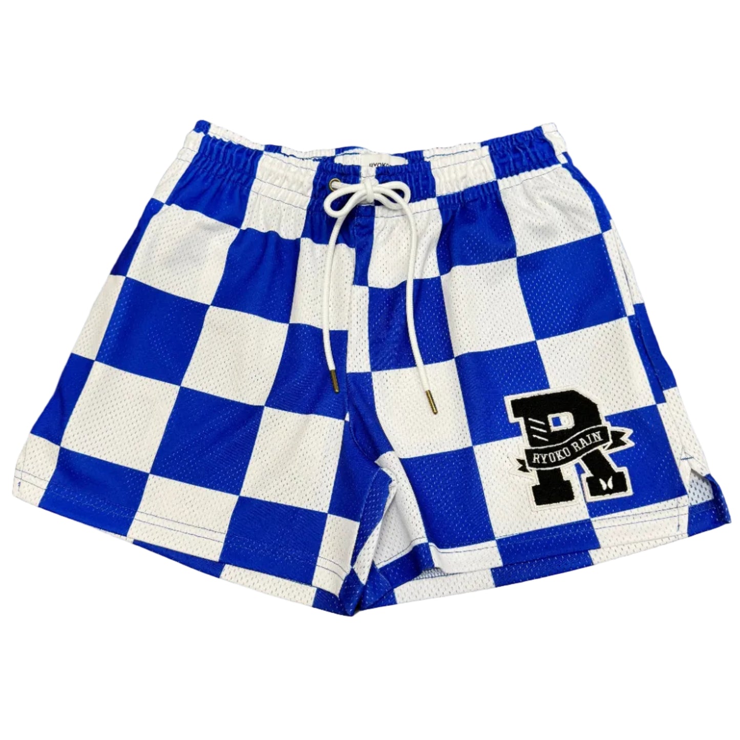 Ryoko Rain Mesh Shorts - Blue White Checkered