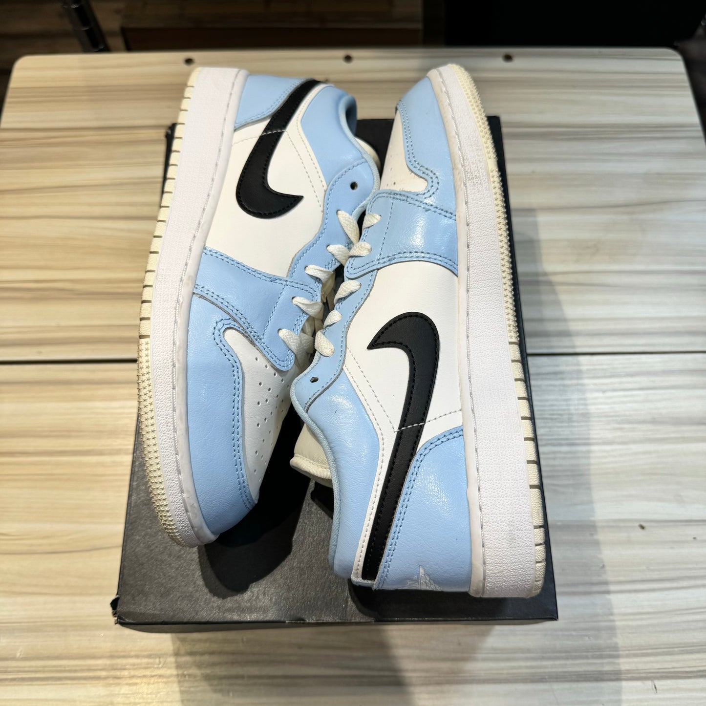 USED Jordan 1 Low Ice Blue Black (GS)