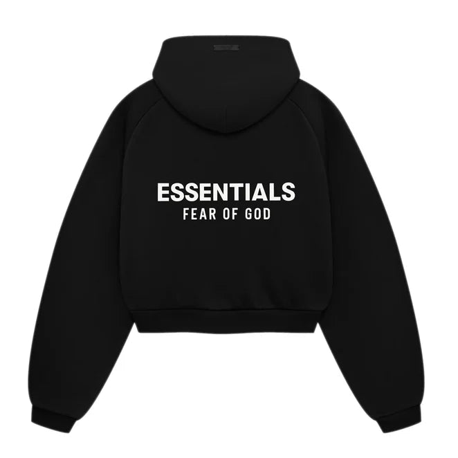 Essentials Women's Fleece Cropped Hoodie Black