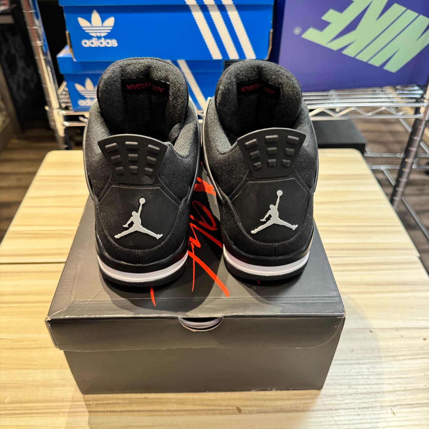 USED Jordan 4 Retro SE Black Canvas