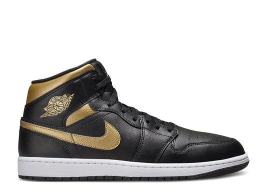 Jordan 1 Mid Black Metallic Gold