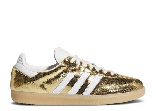 adidas Samba OG Gold Metallic Cracked Leather (W)