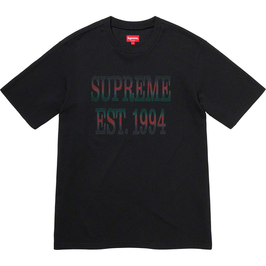 Supreme Mesh Gradient Logo Tee Black