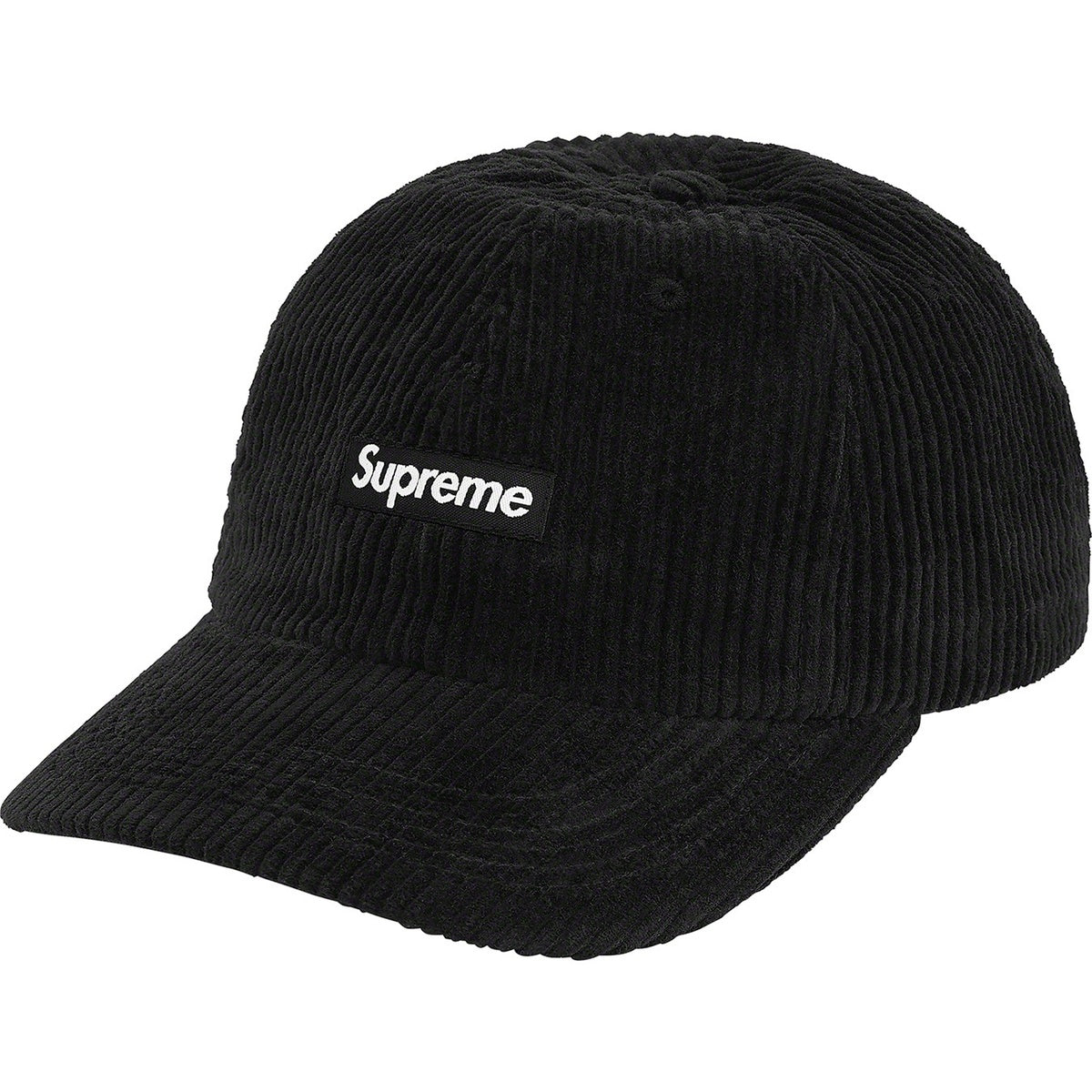 Supreme Ripple Corduroy Small Box 6-Panel Black