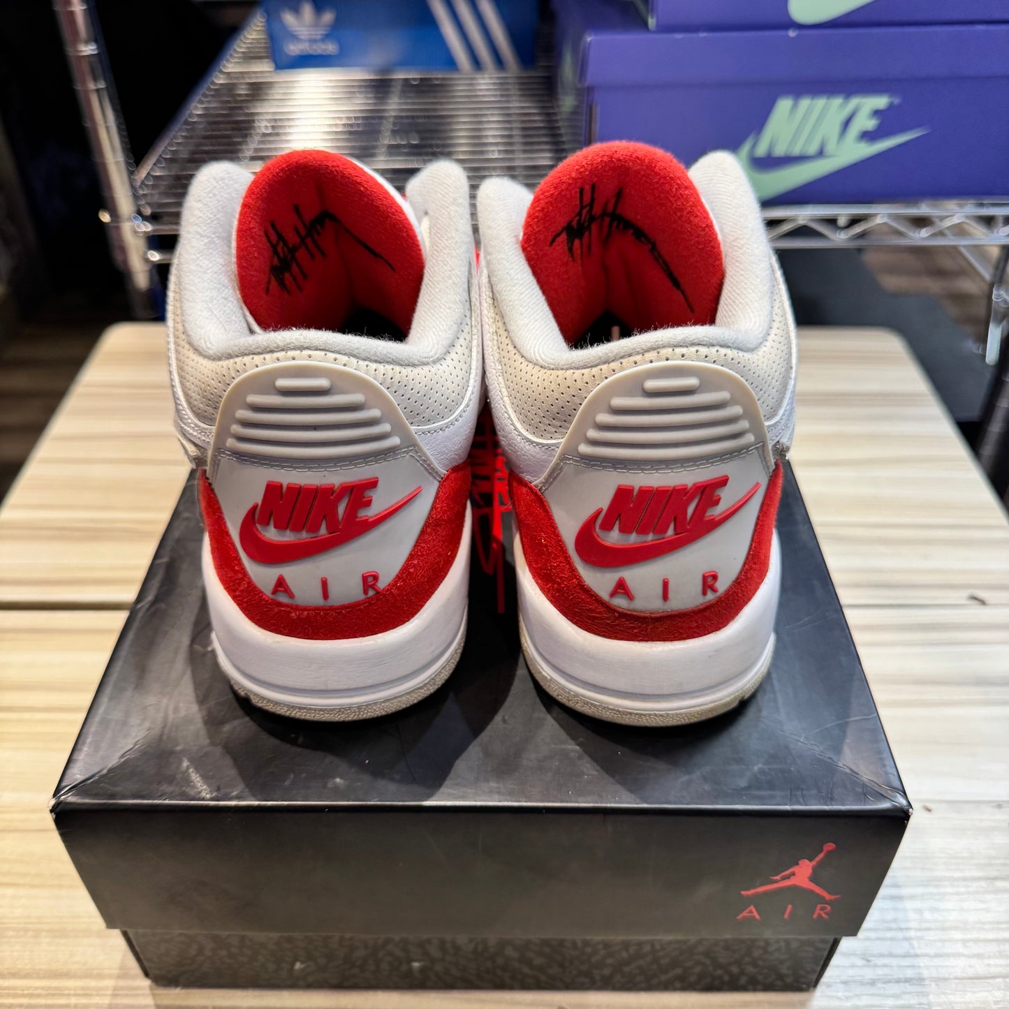 USED Jordan 3 Retro Tinker White University Red