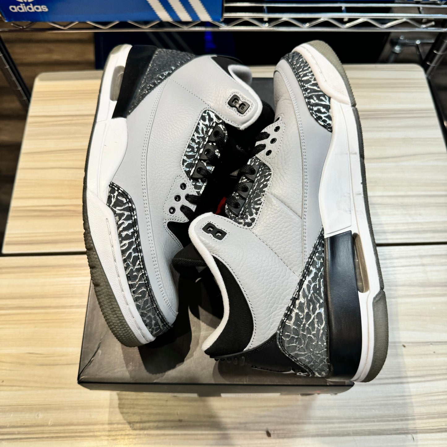 USED Jordan 3 Retro Wolf Grey