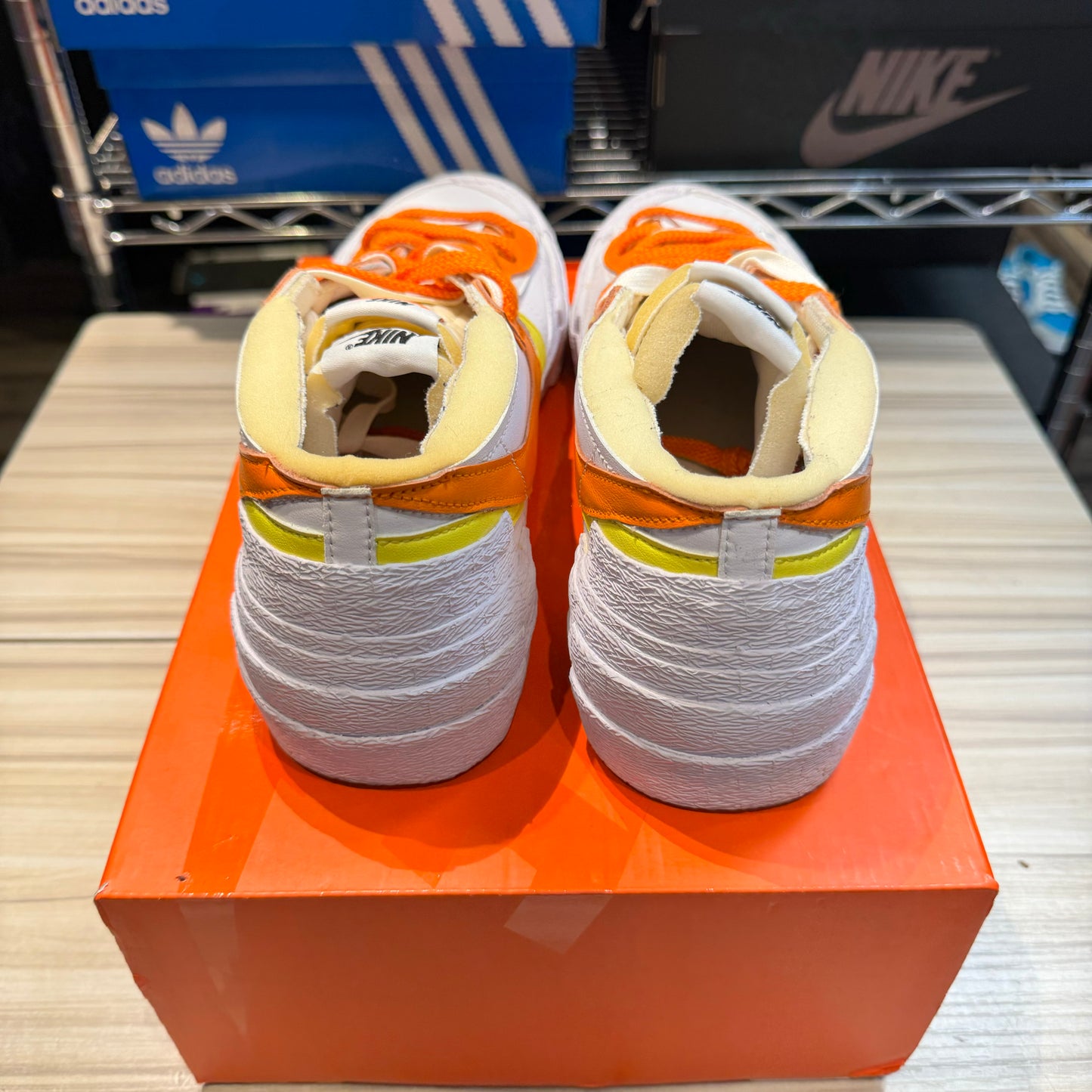USED Nike Blazer Low sacai White Magma Orange