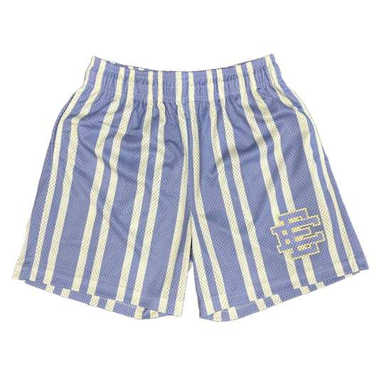 Eric Emanuel Mesh Shorts - Blue White Pinstripes