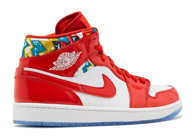 Jordan 1 Mid Barcelona Sweater Red Patent