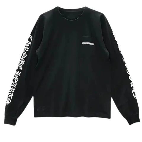 Chrome Hearts Scroll Logo L/S Pocket T-Shirt Black