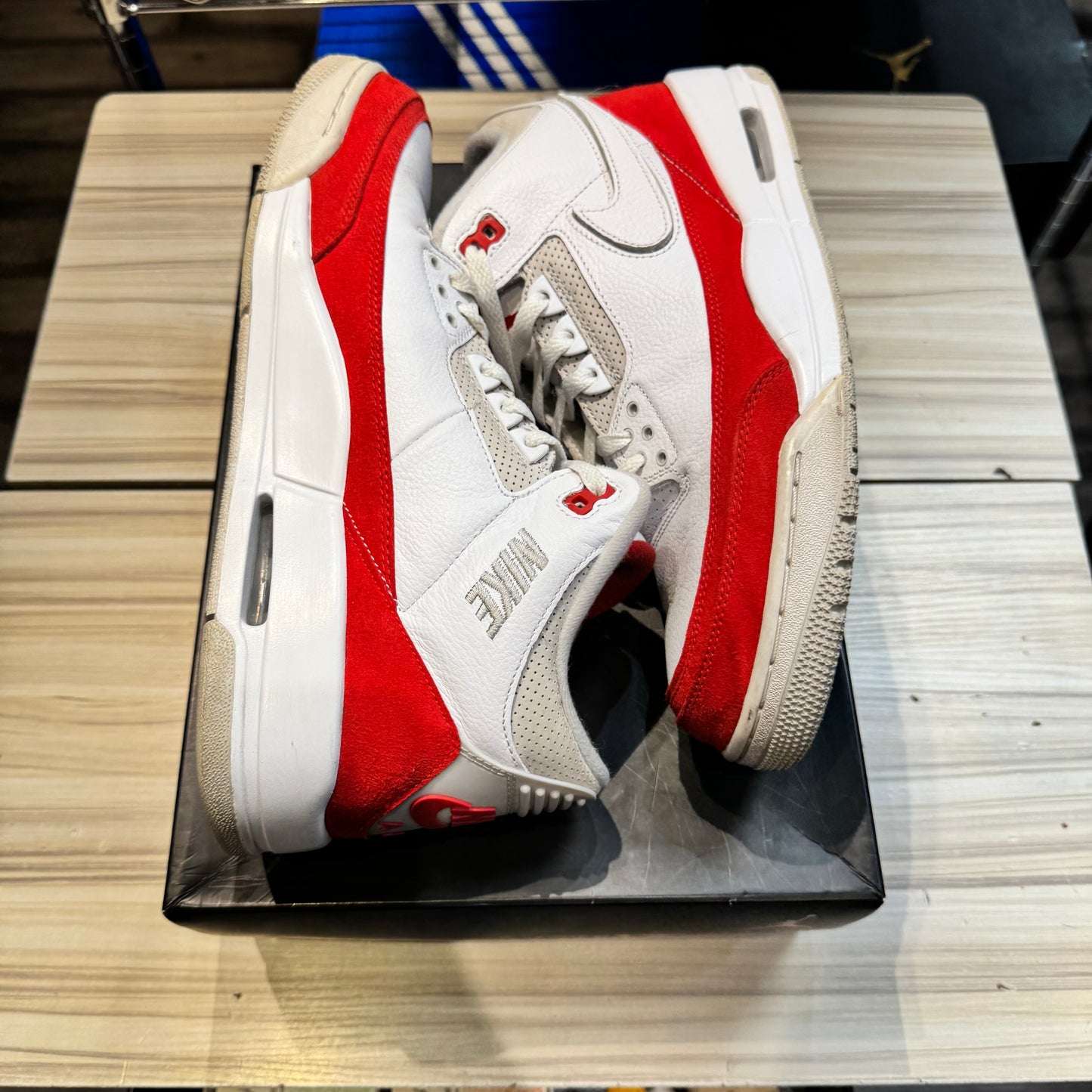 USED Jordan 3 Retro Tinker White University Red