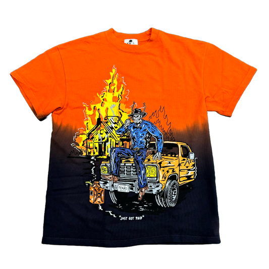 Warren Lotas Tee - Just Got Paid Orange Ombre