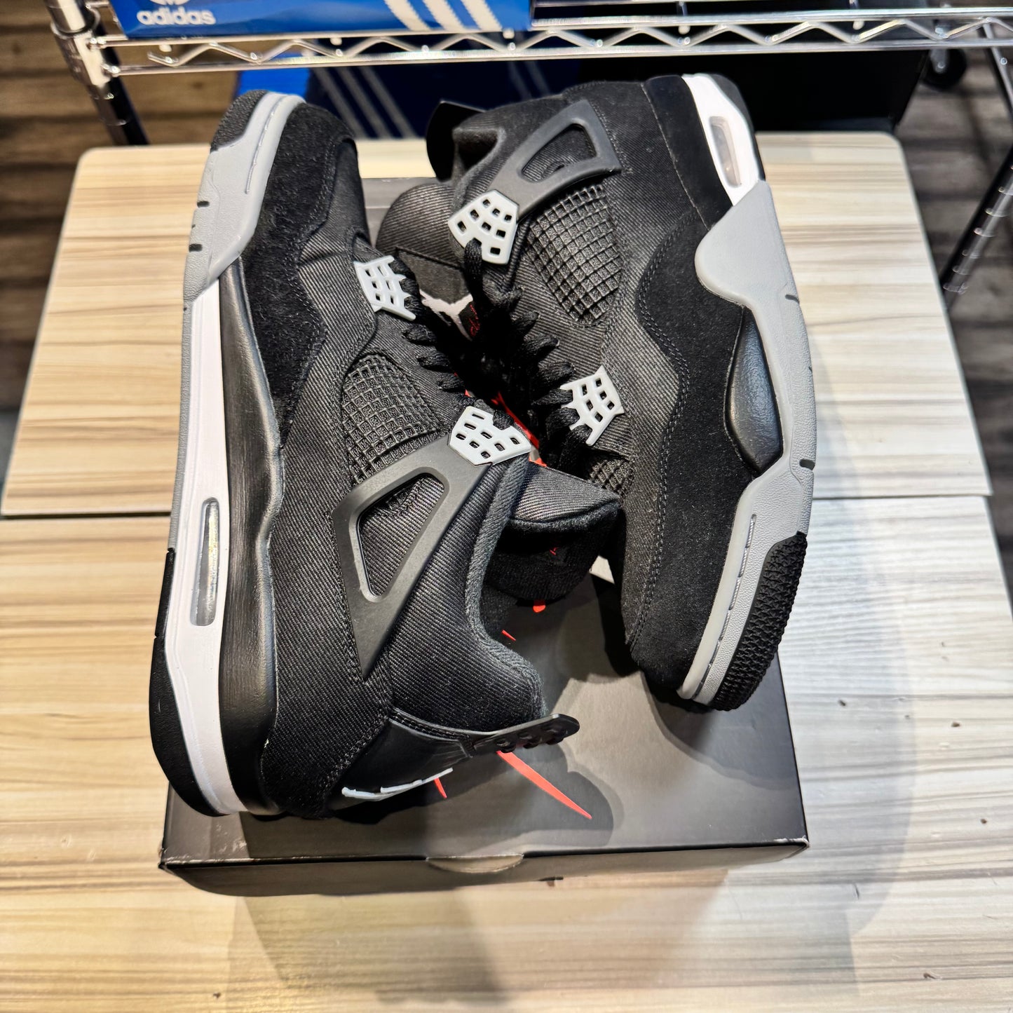 USED Jordan 4 Retro SE Black Canvas