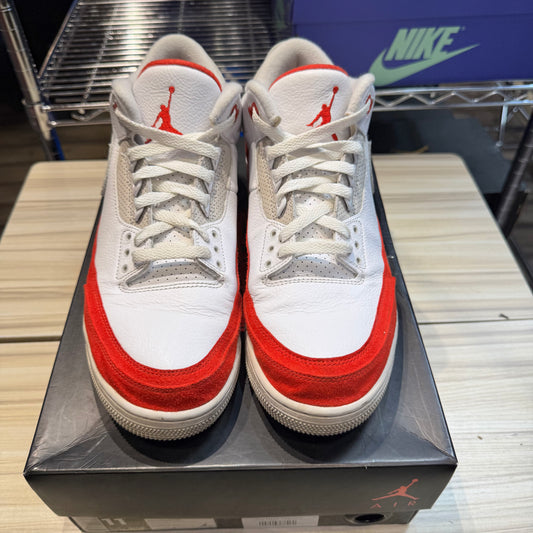 USED Jordan 3 Retro Tinker White University Red