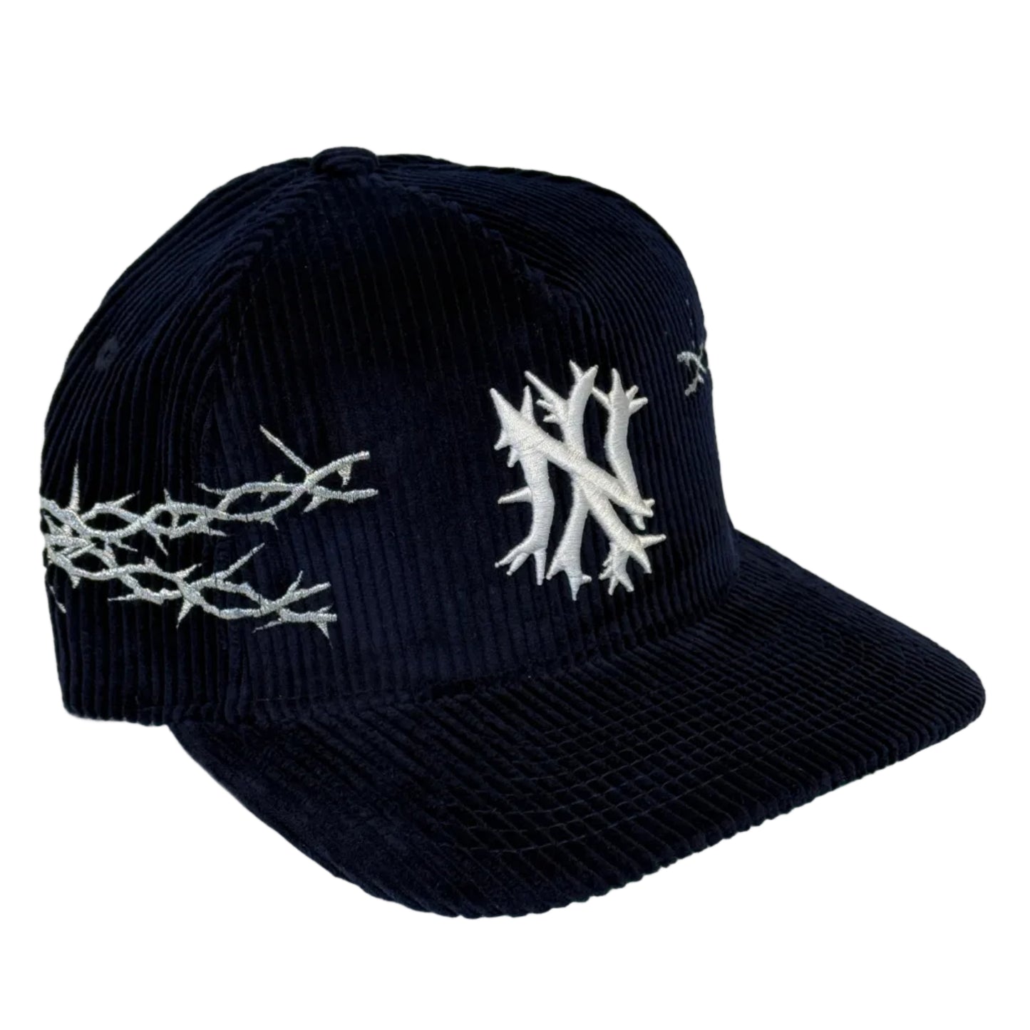 KillTheHype NY Navy Corduroy Thorns Snapback Hat