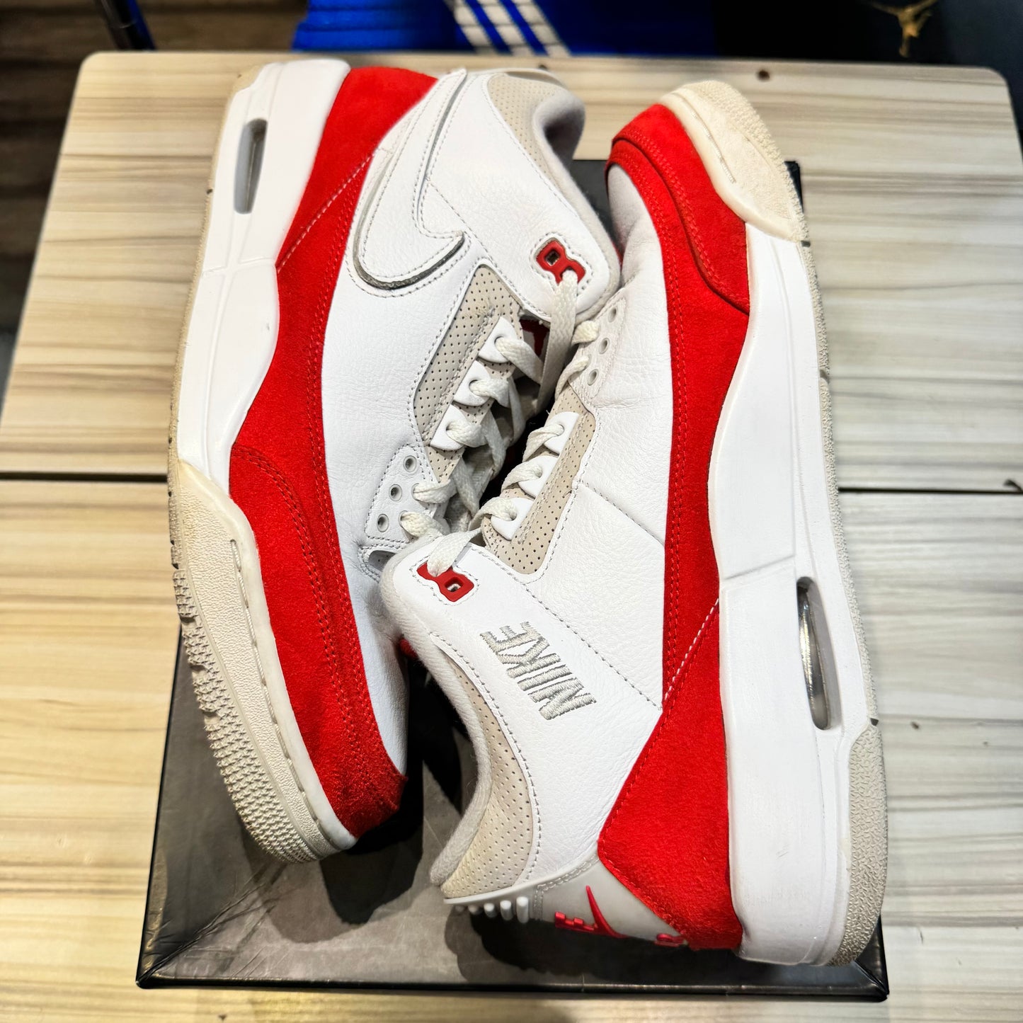 USED Jordan 3 Retro Tinker White University Red