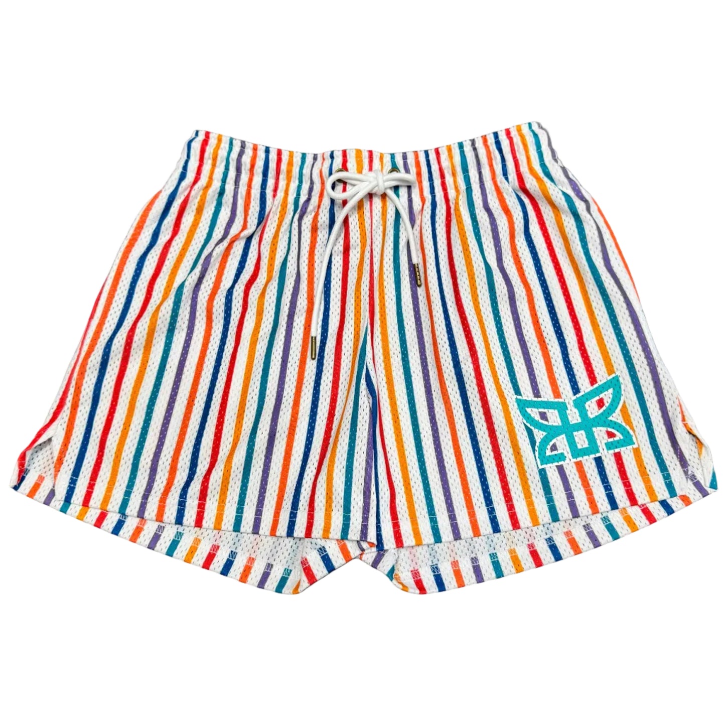 Ryoko Rain Mesh Shorts - Pinstripe Multicolor