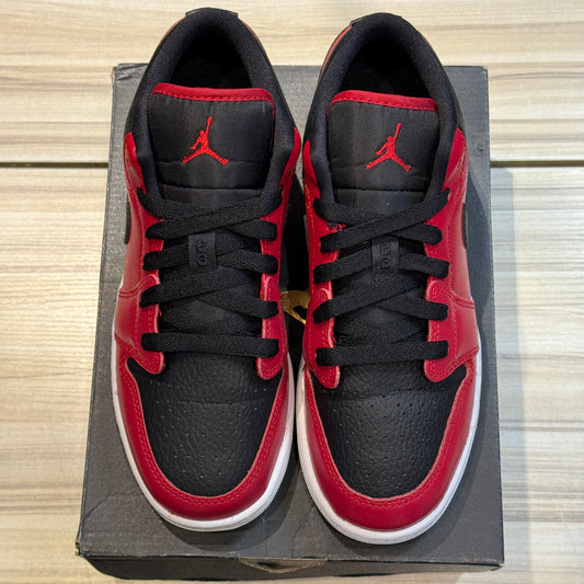 USED Jordan 1 Low Gym Red Black Pebbled (GS)