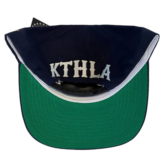 KillTheHype NY Navy Skeleton Flames Snapback Hat