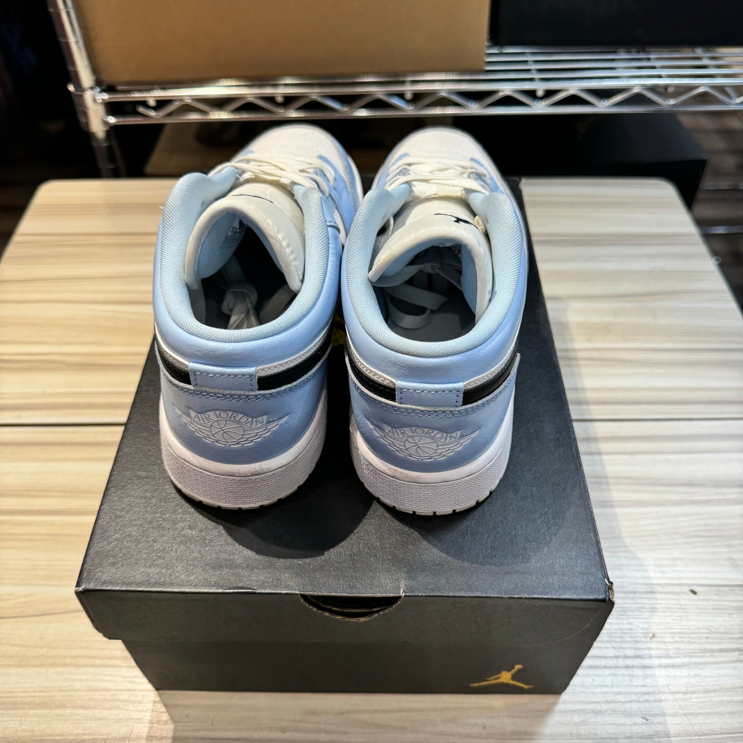 USED Jordan 1 Low Ice Blue Black (GS)