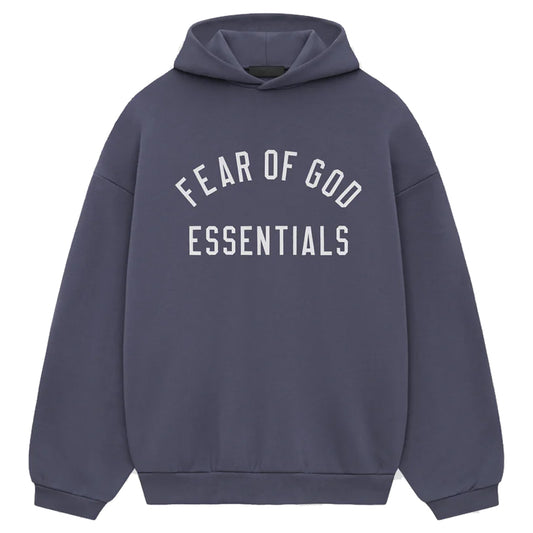 Essentials Hoodie Fleece Arc Logo Marine (2024)