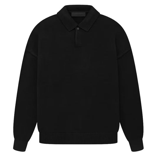 Essentials Knit Polo Black