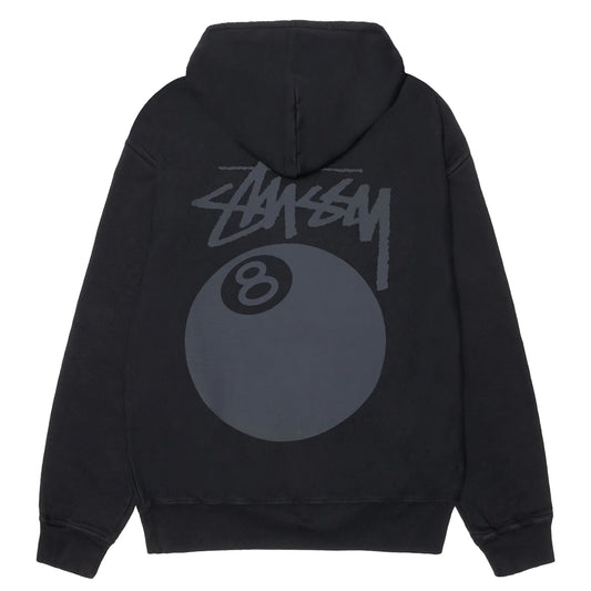 Stussy Hoodie 8 Ball Pigment Dyed Black Tonal