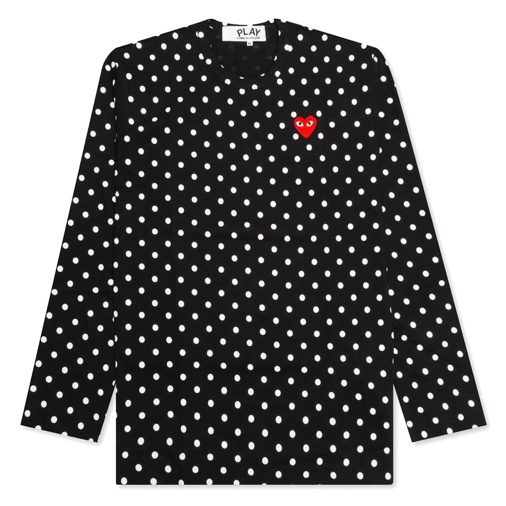 Comme des Garcons PLAY Play Polka Dot L/S Tee Black