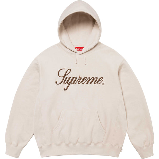 Supreme Embroidered Script Hooded Sweatshirt Stone