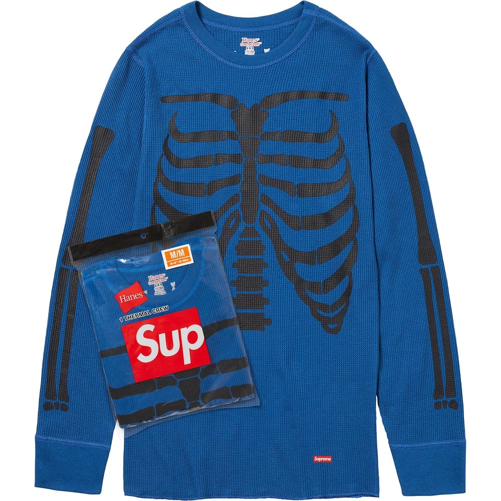 Supreme Hanes Bones Thermal Crew (1 Pack) Blue