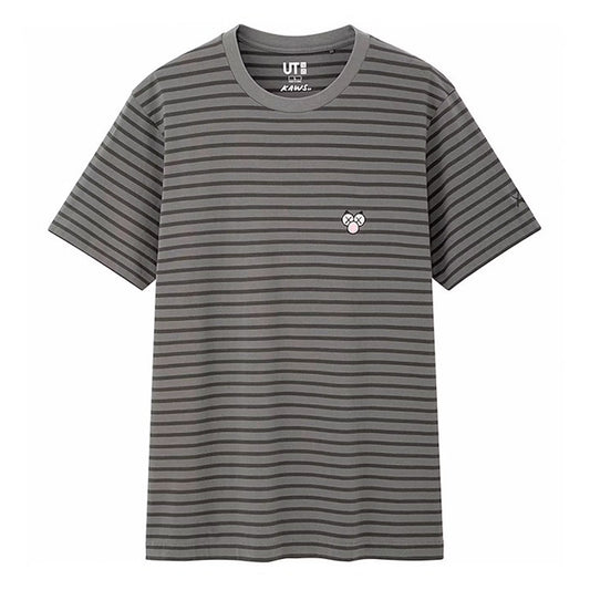 KAWS Uniqlo BFF Striped Tee Dark Grey