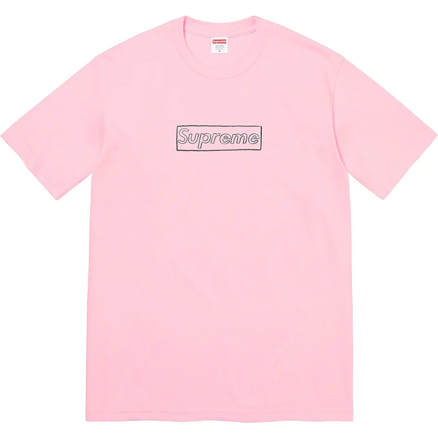 Supreme KAWS Chalk Logo Tee Light Pink